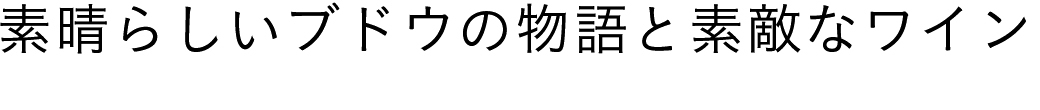 素晴らしいブドウの物語と素敵なワイン